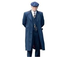 Sobretudo de lã Peaky Blinder feito à mão masculino azul gótico cosplay - Trench casaco longo comprar usado  Enviando para Brazil