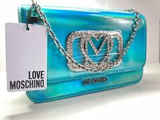 Love Moschino blue turquoise metallic holographic bag clutch na sprzedaż  PL