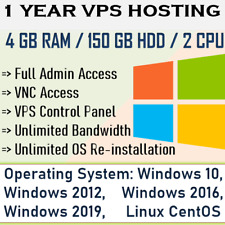 Cuenta de Hosting VPS Francia - Plan de 1 año, 4 GB RAM + 150 GB HDD + 2 CPU VCore segunda mano  Embacar hacia Argentina