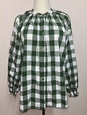 Hitchley & Harrow Gingham Check Shirt Top Blouse Green Oversized Size XS M L for sale  Shipping to South Africa
