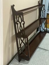Antique Large Chippendale STYLE Mahogany Wood Graduated 3 Tier Wall Shelf Hang for sale  Chesapeake