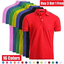 Men's Dri-Fit Causal Cotton Polo Shirt Jersey Short Sleeve Sport Causal Golf T for sale  Mineola