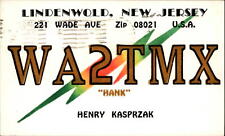 QSL WA2TMX 1974 Lindenwold New Jersey Henry Kasprzak Kolorowa fala radiowa na sprzedaż  Wysyłka do Poland