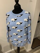 Sheep pattern blue for sale  WALSALL