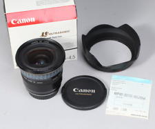 CANON EF 20-35MM F/3.5-4.5 ULTRASONIC ZOOM LENS IN THE BOX W LENS HOOD AND CAPS for sale  Shipping to South Africa