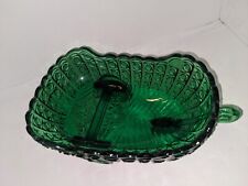 L G Wright Green Glass Baby Carriage Bowl Three Wheels for sale  Shipping to South Africa