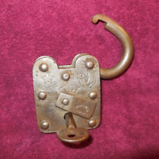 ANTIQUE LEVERS STEEL PADLOCK With KEY / NO. 222 for sale  Shipping to South Africa