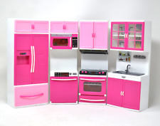 Juego de cocina de juguete moderno blanco/rosa perfecto para muñecas segunda mano  Embacar hacia Argentina