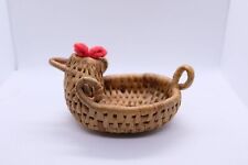Cesta de pollo mimbre hecho a mano materiales naturales decoración del hogar ratán natural 11 cm segunda mano  Embacar hacia Mexico