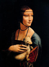 Oil painting Leonardo da Vinci nice young woman with her pet Ferrets ermine art for sale  Shipping to Canada