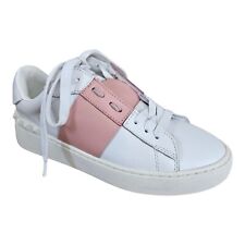 Usado, Valentino Garavani Open Sneaker em couro de bezerro branco/água rosa 34 (US 4) comprar usado  Enviando para Brazil