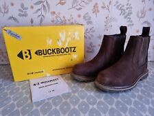 Buckbootz SBP brown leather steel toe midsole safety dealer work boots #B1150SM for sale  Shipping to South Africa