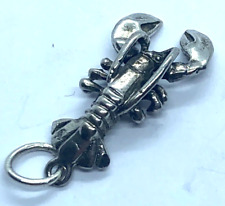 Vintage Sterling Silver Bracelet Charm Articulating Lobster Moving Claws, used for sale  Shipping to South Africa