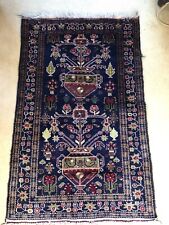 Excellent Condition Hand Knotted Indigo Busy Persian Rug 52x34”, used for sale  Shipping to South Africa