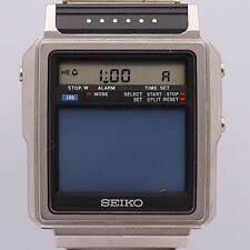 Seiko T001-5000 relógio de TV masculino mostrador digital quartzo prata quadrado RARO comprar usado  Enviando para Brazil