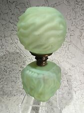 Antique Frosted Green Drape Miniature Oil Lamp w/ Round Shade P & A Burner for sale  Shipping to South Africa