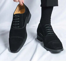 Zapatos Oxford de cuero formales con cordones Nubuck con cordones para hombre, usado segunda mano  Embacar hacia Argentina