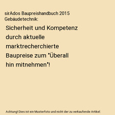 Sirados baupreishandbuch 2015 gebraucht kaufen  Trebbin