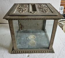 Antique  Metal NATIONAL CASH REGISTER Receipt Slip BOX, Glass Windows for sale  Shipping to South Africa