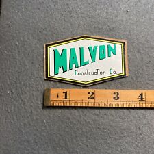 Adesivo adesivo vintage Malvon Construction Co L6 comprar usado  Enviando para Brazil