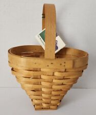 Peterboro Basket  Co. T Wooden Woven Basket w/Single Wooden Handle Vintage  for sale  Shipping to South Africa