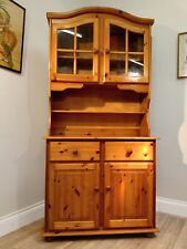 Solid PINE DRESSER With 2 Drawers and 2 Cupboards Glass Fronted Storage Above   for sale  BRISTOL