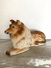 Vintage Collie Lassie Dog Figurine Lying Down Ceramic Figurine for sale  Shipping to South Africa