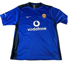 Manchester United Jersey Nike XL Vodaphone Blue Black Dri Fit Embroidered Soccer for sale  Shipping to South Africa