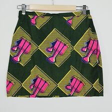 Used, YEVU Womens Size 10 or US 6 African Print Mini Skirt - Made in Ghana RRP$140 for sale  Shipping to South Africa
