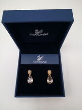 Beautiful Swarovski Earrings Gold Tone Sparkling Peach &White Crystals Stud  for sale  Shipping to South Africa