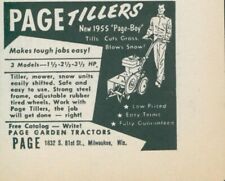 Tractor de jardín Page Boy Tiller 1955 corte hierba soplado nieve anuncio impreso FJ1 segunda mano  Embacar hacia Argentina