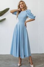 Vestido de cóctel azul claro recortado trasero - perfecto para fiestas y ocasiones especiales segunda mano  Embacar hacia Argentina