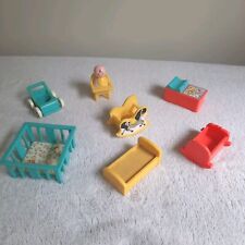 Fisher-Price Little People Nursery Furniture Baby Cot Rocking Horse Vintage 70s, used for sale  Shipping to South Africa