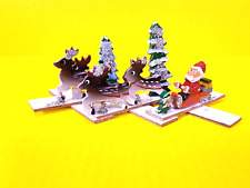 VTG wood Christmas scence Santa Claus Tree Sleigh 3-D Expanding Accordion Japan for sale  Shipping to South Africa