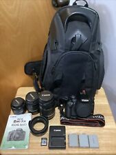 Canon EOS Rebel T1i 500D Camera 3 Lenses, 3 Batts, Charger, Carry Bag 15.1 MP for sale  Shipping to South Africa