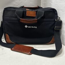 Vintage Lands End Merchant Navy Canvas Leather Laptop Messenger Bag Made USA for sale  Shipping to South Africa