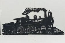 Arte de parede de motor de locomotiva de metal preto corte a laser detalhada 22x10", usado comprar usado  Enviando para Brazil