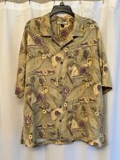 Camisa de seda Tommy Bahama vintage tropical cubana estampa XL manga curta botões de madeira comprar usado  Enviando para Brazil
