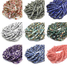 Used, Natural Gemstone Multicolor Smooth Rondelle Spacer Loose Beads Jewelry Making for sale  Shipping to South Africa