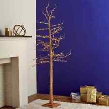 ALISON CORK PRE-LIT GLITTER TWIG BRANCH BRONZE INDOOR TREE 6ft 180cm Copper for sale  MANCHESTER