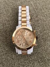 Relógio feminino AEROPOSTALE ouro rosa caixa pulseira de plástico branco 4 mostradores 6 ponteiros bom comprar usado  Enviando para Brazil