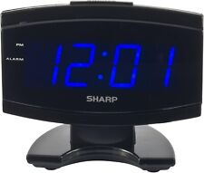 Usado, Relógio despertador digital grande preto display LED azul afiado soneca bipe elétrico comprar usado  Enviando para Brazil