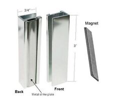 Used, Bright Chrome Shower Door U-Channel with Metal Strike and Magnet - Set for sale  Shipping to South Africa