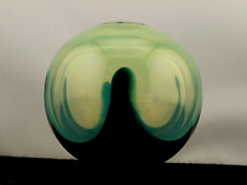 Vintage A. D. Copier Style Green Abstract Art Glass Orb Ball Vase 3.5" Amazing! for sale  Shipping to South Africa