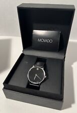 Relógio masculino Movado Museum mostrador prateado mostrador preto - pulseira de couro preto, usado comprar usado  Enviando para Brazil