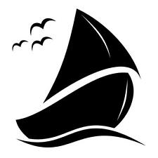 SAIL BOAT AND GULLS SILHOUETTE CAR DECAL STICKER for sale  Shipping to South Africa