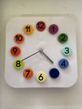 IKEA DASSIGT Retro Wall Clock White/Bright Coloured Numbers Discontinued FLAWED for sale  Shipping to South Africa