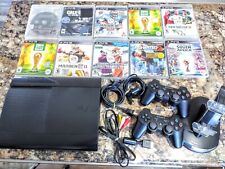 Sony Playstation PS3 Super Slim 250 GB con 10 juegos, estación de carga, 3 controladores segunda mano  Embacar hacia Argentina