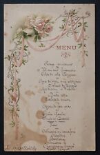 MENU gaufré 30 avril 1899  Restaurant card, usado segunda mano  Embacar hacia Argentina