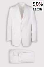 RRP€896 PAL ZILERI LAB Suit IT50 US40 L Linen Blend Striped Single-Breasted for sale  Shipping to South Africa